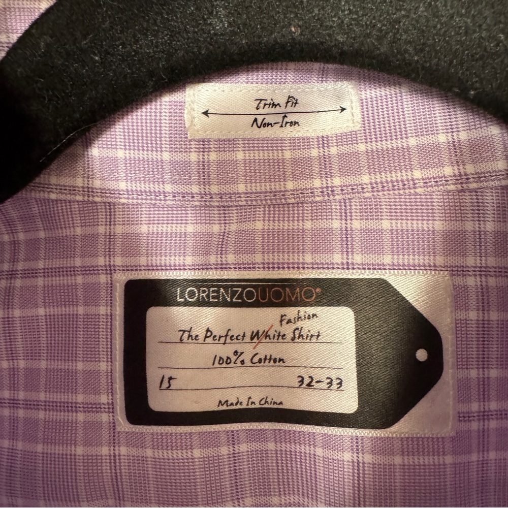 Men’s Purple Lorenzo Uomo Button Down Long Sleeve Shirt - Picture 3 of 3